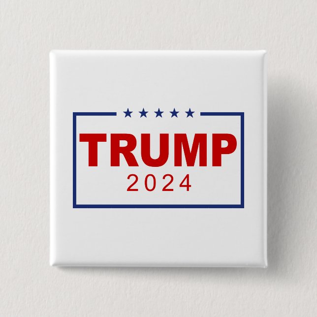 Trump 2024 Classic Rectangle Logo 15 Cm Square Badge (Front)
