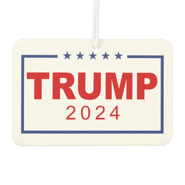 Trump 2024 Classic Rectangle Logo Car Air Freshener (Back)