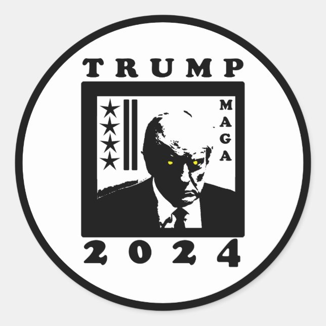 TRUMP 2024 CLASSIC ROUND STICKER (Front)