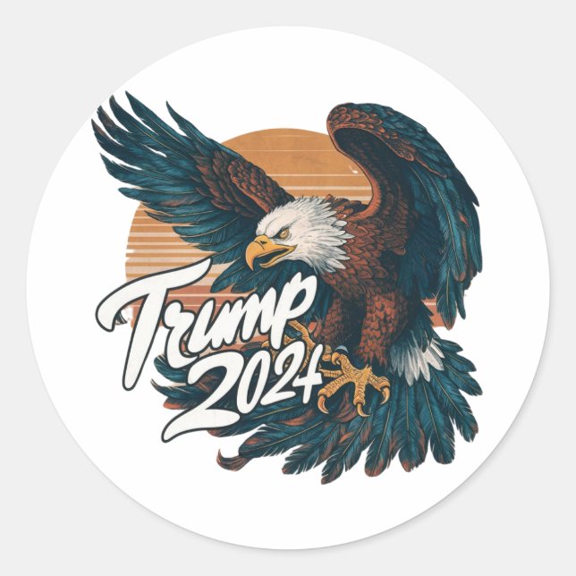 TRUMP 2024 CLASSIC ROUND STICKER (Front)