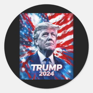Trump 2024 classic round sticker