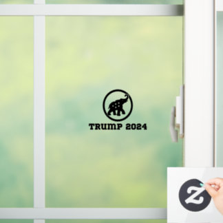 Trump 2024 Clear Black Window Cling Car Sticker