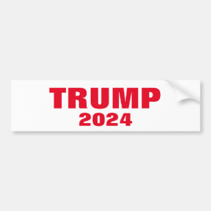Trump 2024 Colourful Red White Bold Trendy Cool Bumper Sticker