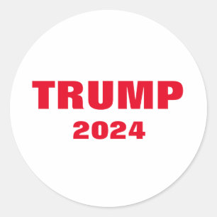 Trump 2024 Colourful Red White Bold Trendy Cool Classic Round Sticker