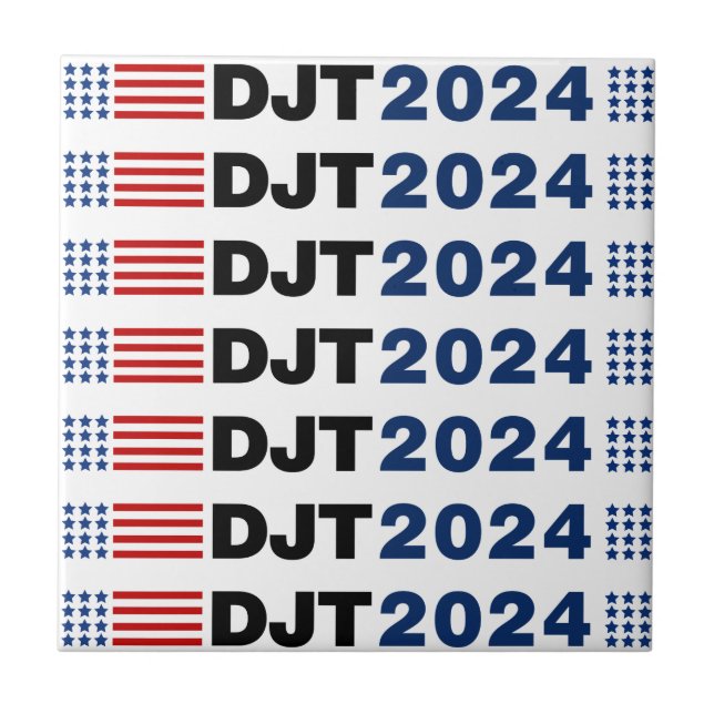 Trump 2024 DJT Ceramic Tile (Front)