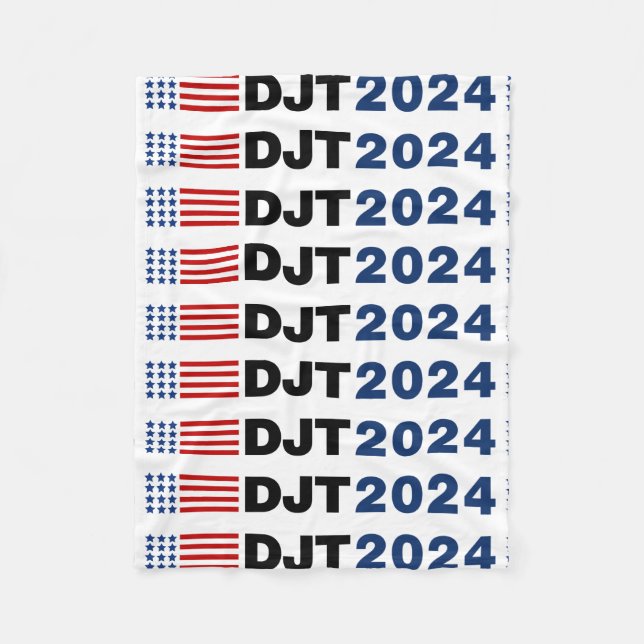 Trump 2024 DJT Fleece Blanket (Front)