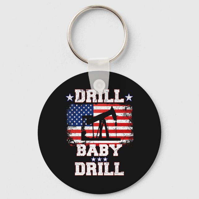 Trump 2024 Drill By5  Key Ring (Front)