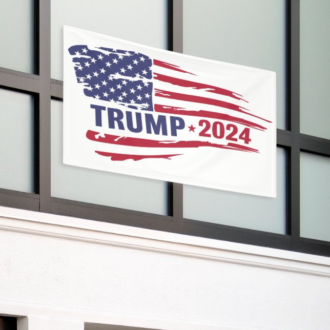 Trump 2024 Election American Flag Banner (Outside Building)