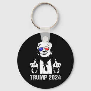 Trump 2024 Election American Flag Sungles Republic Key Ring