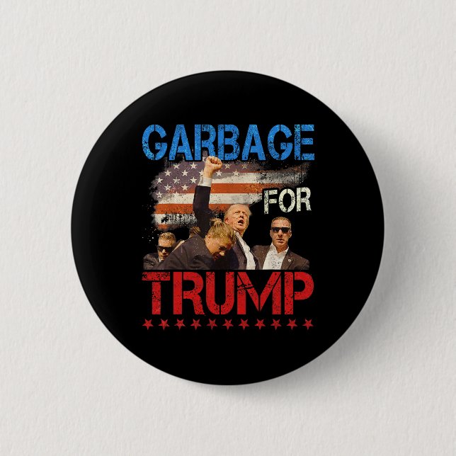 Trump 2024 Election Proud To Be Garbage Vote Trump 6 Cm Round Badge (Front)