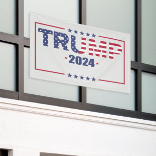 Trump 2024 Election Stars and Stripes Banner
