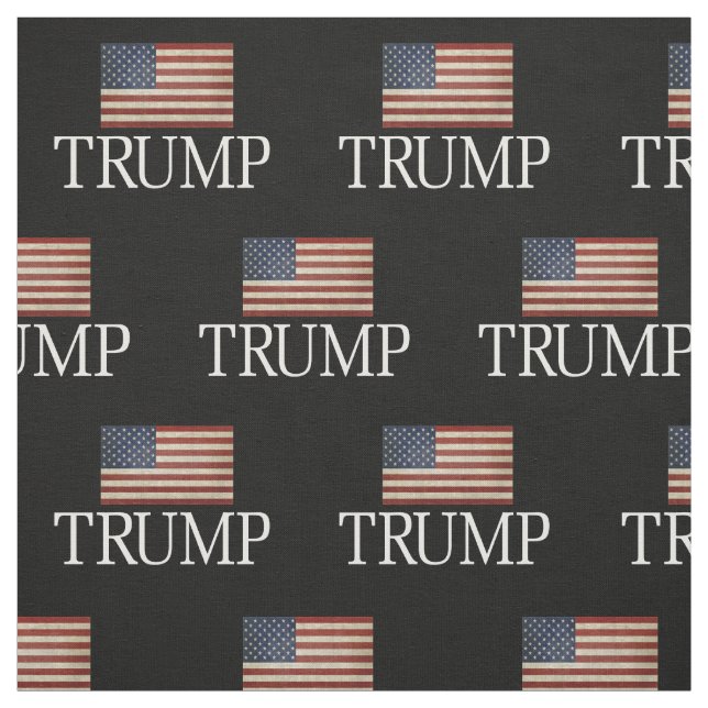 Trump 2024 Fabric with Vintage American Flag (Swatch)