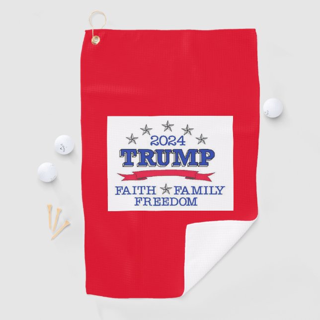 Trump 2024 Faith Family Freedom Golf Towel (InSitu)