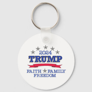 Trump 2024 Faith Family Freedom Key Ring