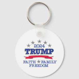 Trump 2024 Faith Family Freedom Keychain