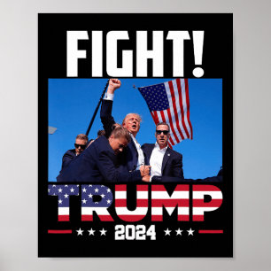 Trump 2024 Fight Fist Rally Trump Rally 2024 Ameri Poster