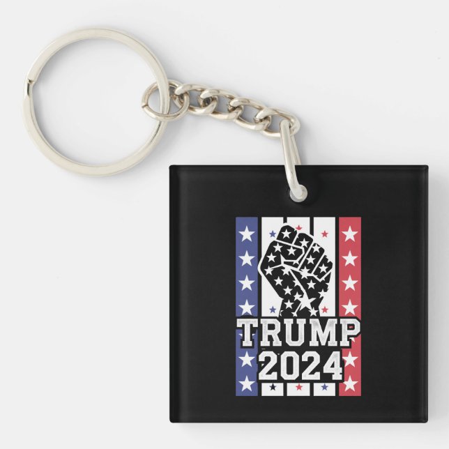 Trump 2024 Fist Outlaw Hillbilly J.D.Vance 2024 Key Ring (Front)