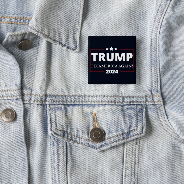 Trump 2024 | Fix America Again 15 Cm Square Badge (In Situ)