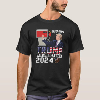 Trump 2024 Flag Anti Joe Biden Mean Tweets Gas T-Shirt