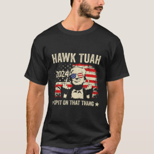Trump 2024 Flag Funny Hawk Tush Middle Finger 24 T-Shirt
