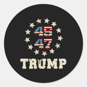 Trump 2024 Flag (on Back) Take America Back Trump Classic Round Sticker