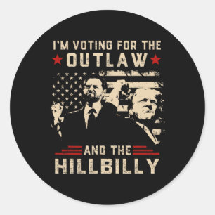 Trump 2024 Flag Outlaw Hillbilly J.d.vance 2024 Do Classic Round Sticker