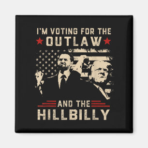 Trump 2024 Flag Outlaw Hillbilly J.d.vance 2024 Magnet
