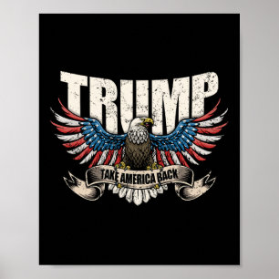 Trump 2024 Flag Take America Back Men Women Donald Poster