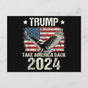Trump 2024 flag take America back men women Trump  Holiday Postcard
