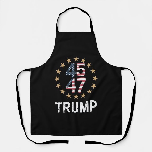 Trump 2024 Flag Take America Back Trump 45 47  Apron (Front)