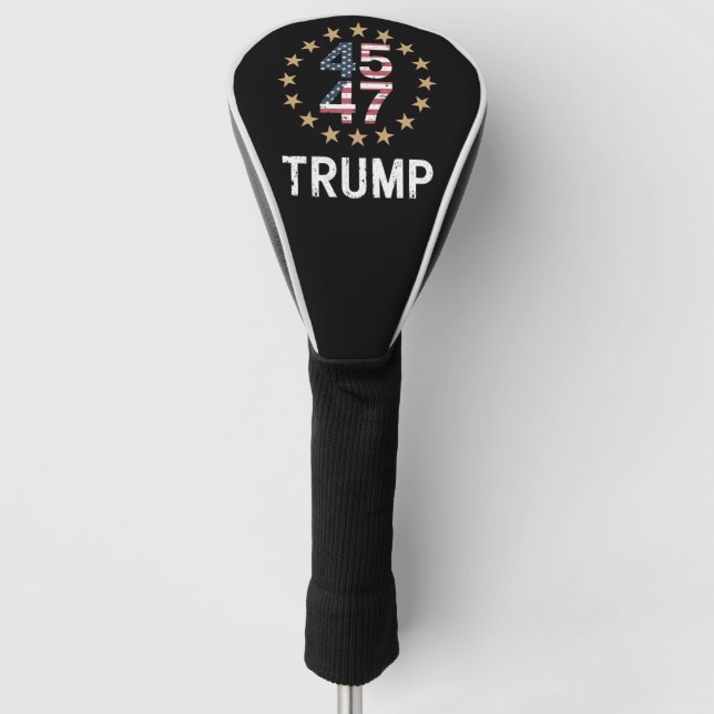 Trump 2024 Flag Take America Back Trump 45 47  Golf Head Cover (Front)