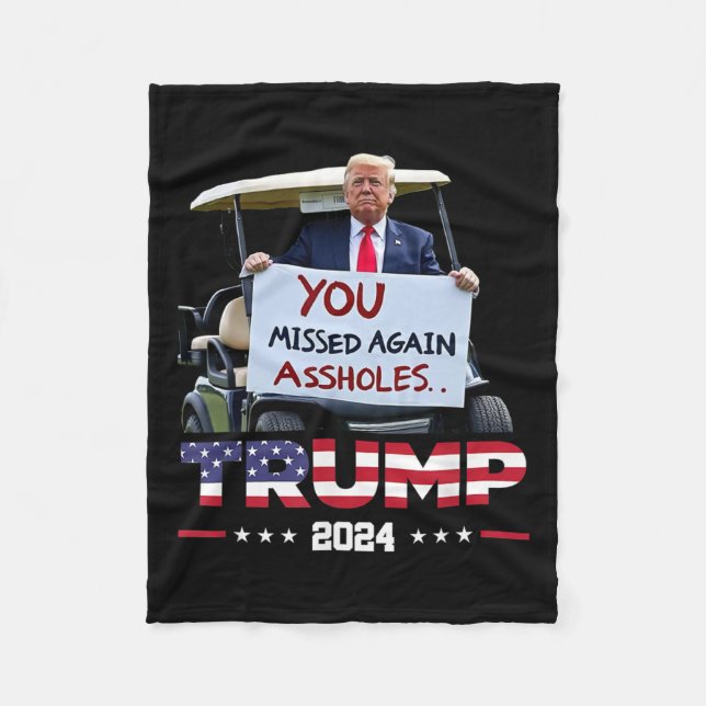 Trump 2024  fleece blanket (Front)