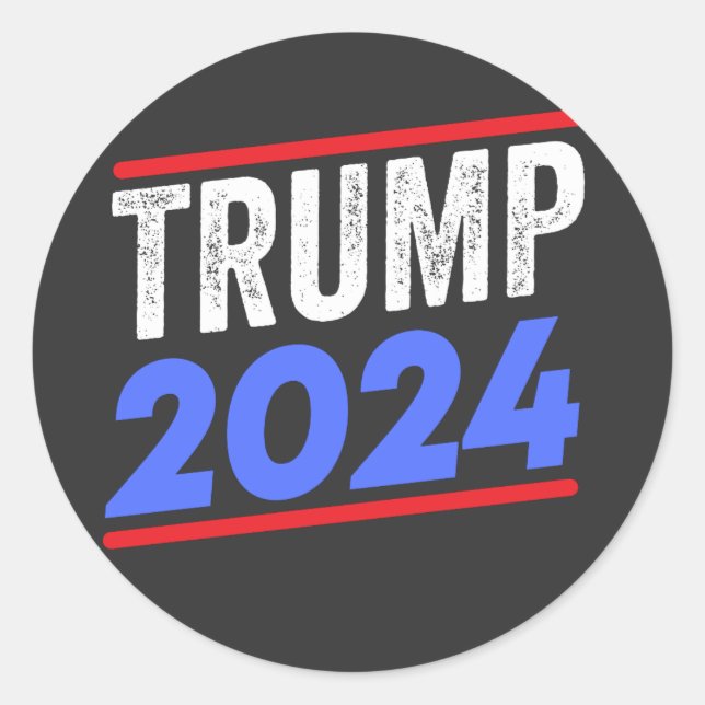 Trump 2024 For President Donald Jr. Maga Election Classic Round Sticker (Front)