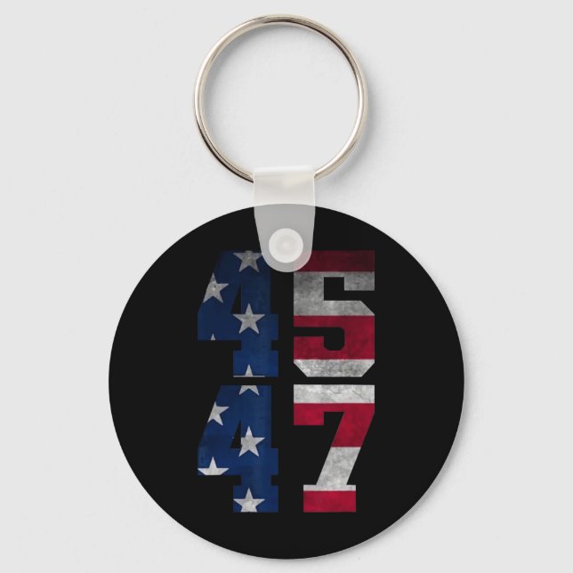 Trump 2024 For President Us Flag  Key Ring (Front)