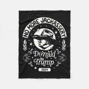 Trump 2024 Head Cowboy Usa 2024 Vote Election Us Fleece Blanket