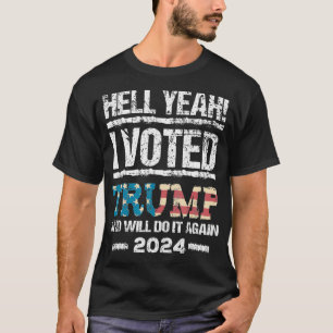Trump 2024 I Voted Trump Flag Tee MAGA Patriot Par