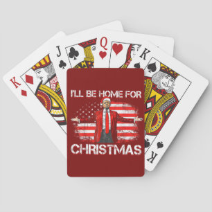 Trump 2024 I'll Be Home For Christmas Playing Cards