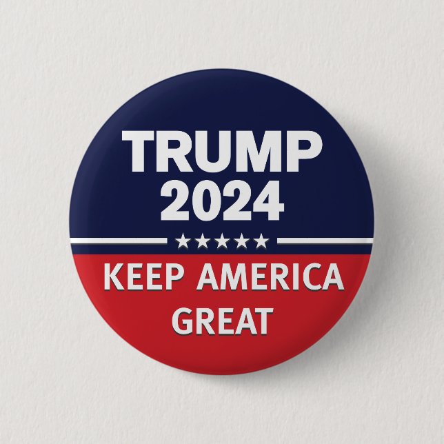 Trump 2024 Keep America Great  6 Cm Round Badge (Front)