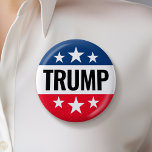 Trump 2024 Keep America Great - blue red 6 Cm Round Badge<br><div class="desc">A fun design featuring Trump's name in the style of the I Like Ike button from history.  A design supporting President Trump's re-election campaign. A modern and minimal layout that will stand our in a crowd.</div>