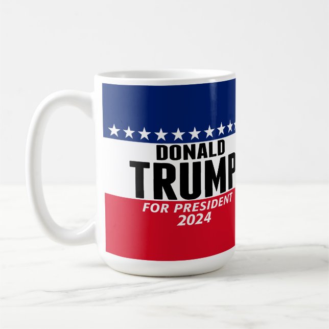 Trump 2024 Keep America Great - blue red Coffee Mug (Left)