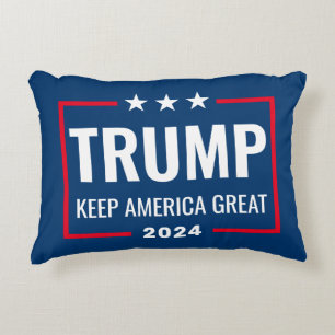 Trump 2024 Keep America Great - blue red Decorative Cushion