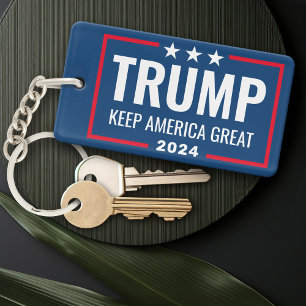 Trump 2024 Keep America Great - blue red Key Ring