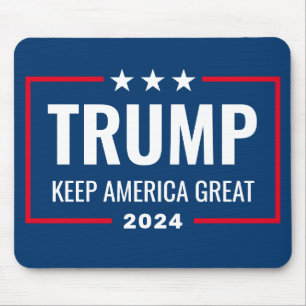 Trump 2024 Keep America Great - blue red Mouse Pad