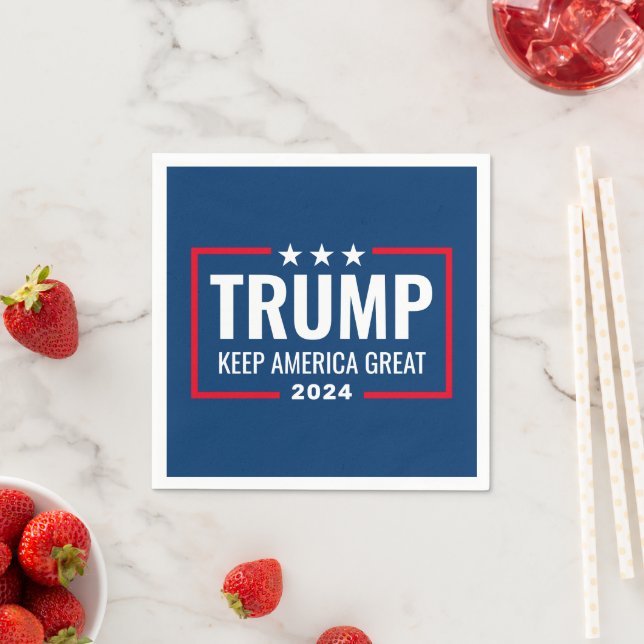 Trump 2024 Keep America Great - blue red Napkin (Insitu)