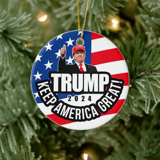 Trump 2024 Keep America Great Ceramic Ornament (Tree)