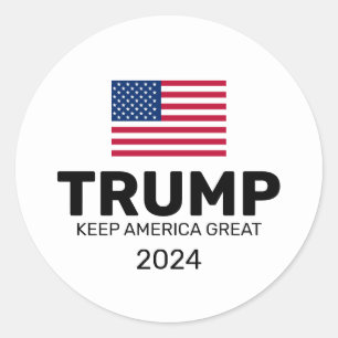 Trump 2024 Keep America Great Classic Round Sticker