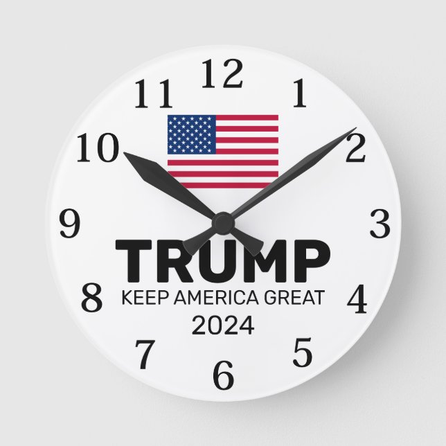 Trump 2024 Keep America Great Round Clock (Front)