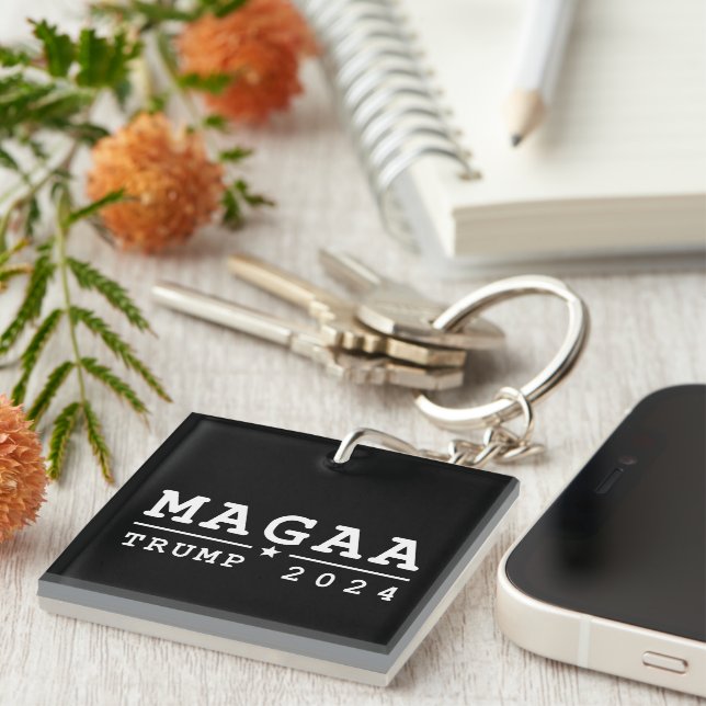TRUMP 2024 MAGA Again  Key Ring (Front Right)