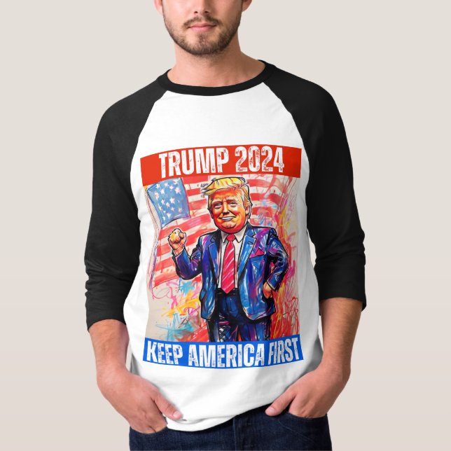TRUMP 2024 MAKE AMERICA FIRST T-Shirt (Front)