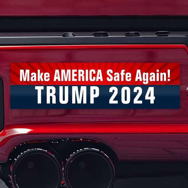 Trump 2024 Make America SAFE Again Bumper Sticker (trump 2024 bumper sticker make america safe again
)